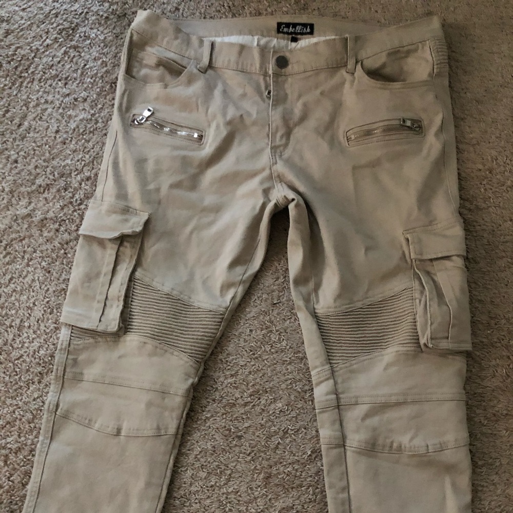 Embellish Khaki Cargo Denim Size 38